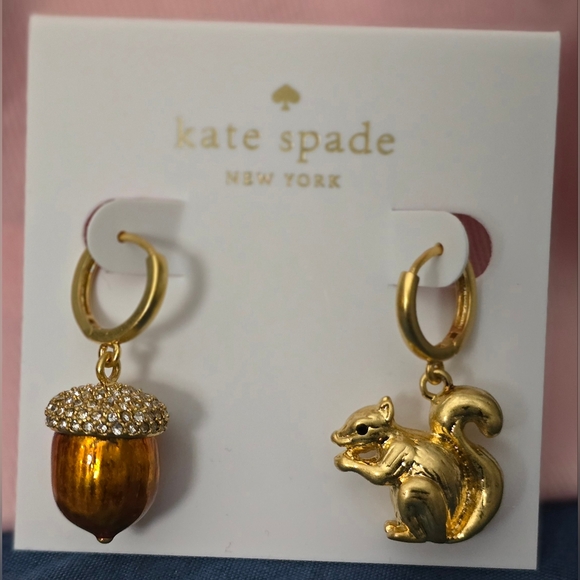 Kate Spade Squirrel & Acorn Earrings With Dust Bag - Picture 4 of 5